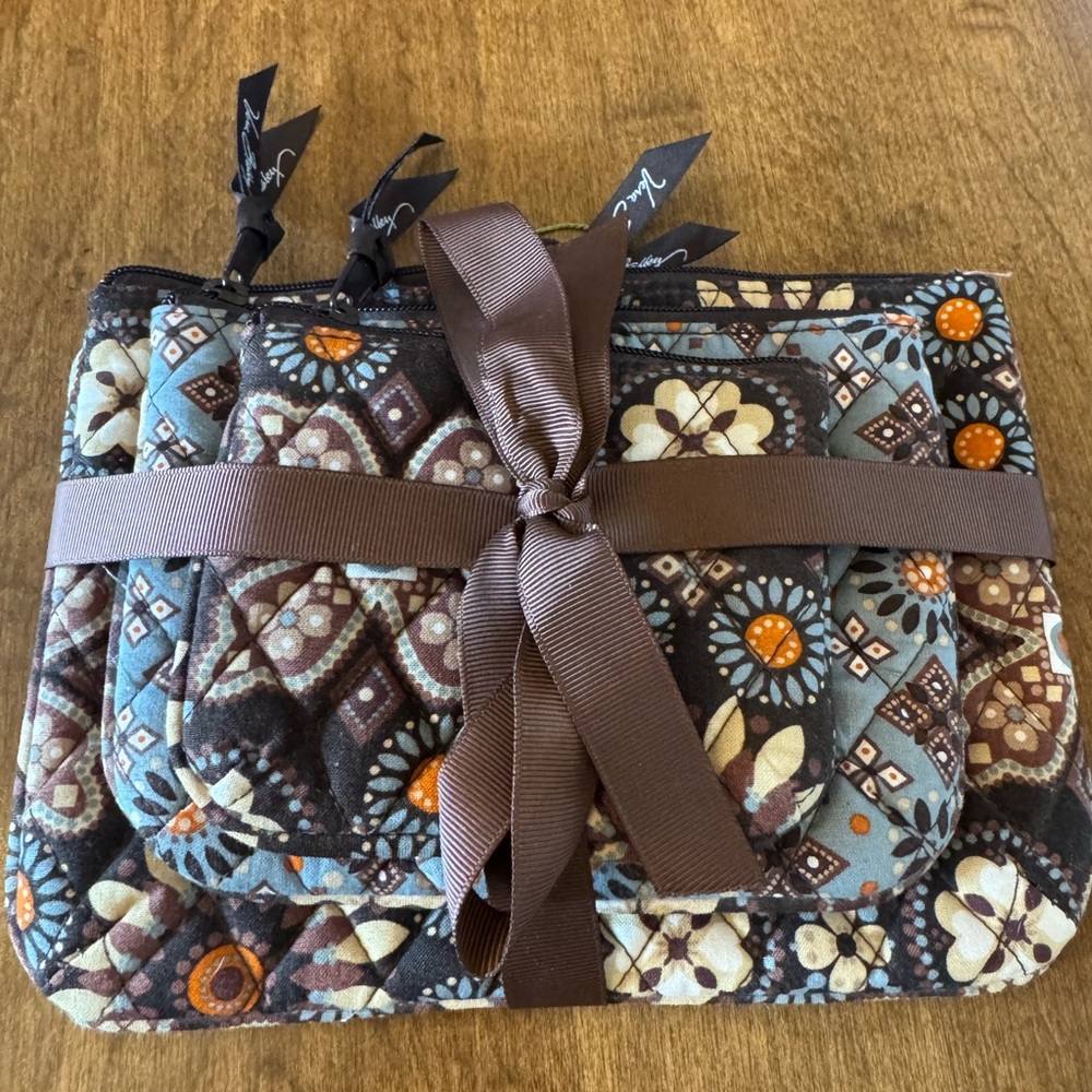 Vera Bradley cosmetic bag trio